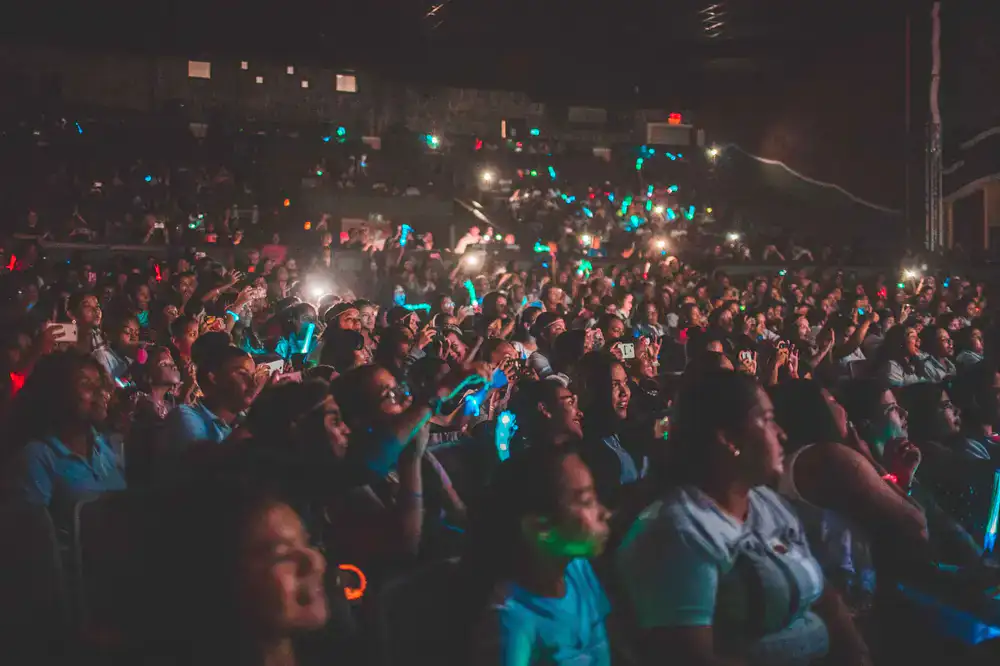 Massive crowd watching a local gaming tournament