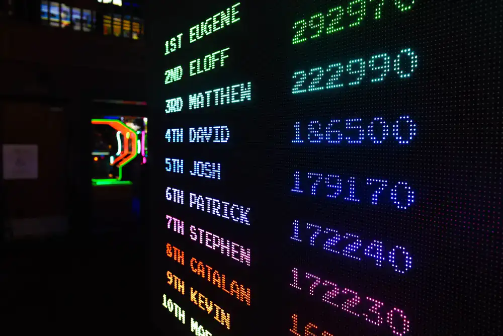 Large digital leaderboard at the venue